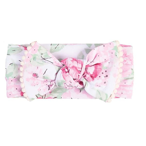 2-Piece Photo Op Baby Headband and Gown Set - Pink Floral